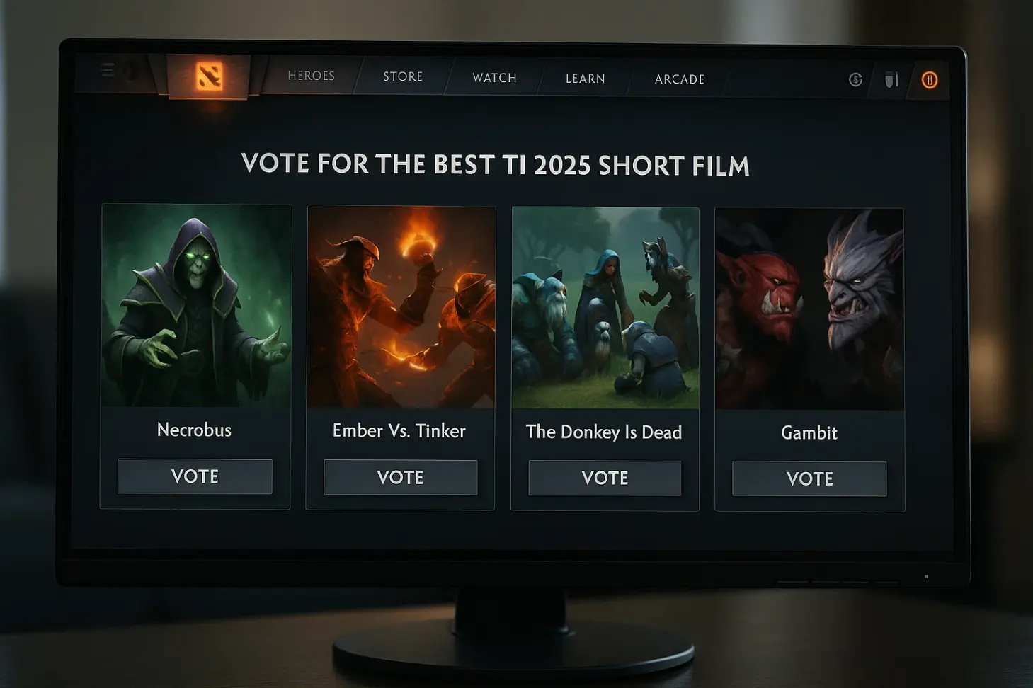 Голосование за лучшие короткометражки TI 2025 прямо в клиенте Dota 2